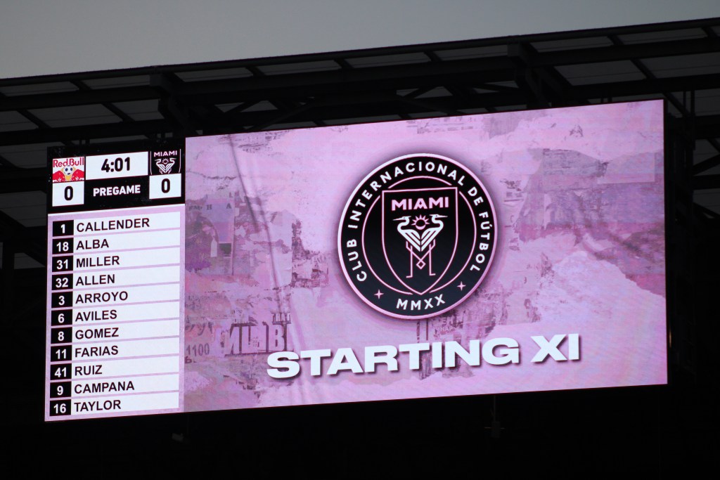 Inter Miami Starting XI vs NY Red Bulls.