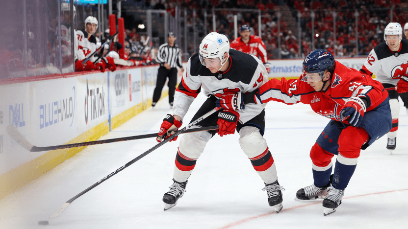 10/12/24 Washington, DC Nate Bastian with the puck. Mandatory Credit: Washington Capitals