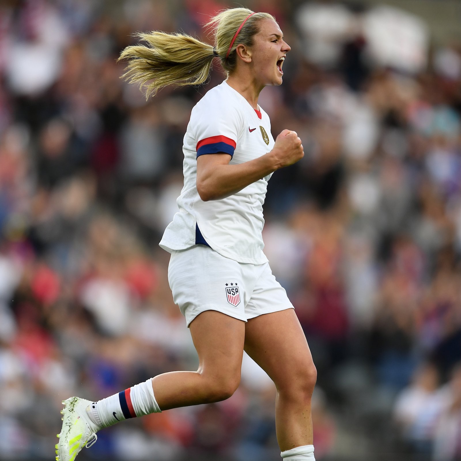 12/17/24 Horan celebrating a victory for the USWNT. Mandatory Credit: USSF/USWNT