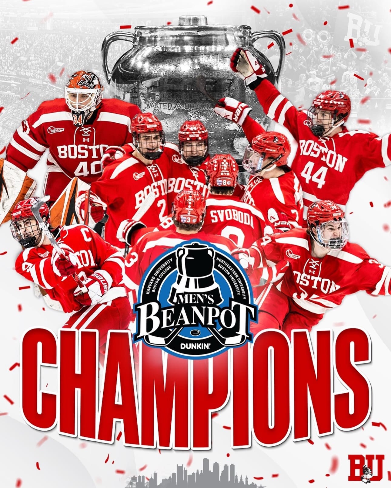 2/10/25 Boston, MA TD Gardens| The Boston Terriers are the Beanpot Champions for the 32nd time. Mandatory Credit: Boston Terriers