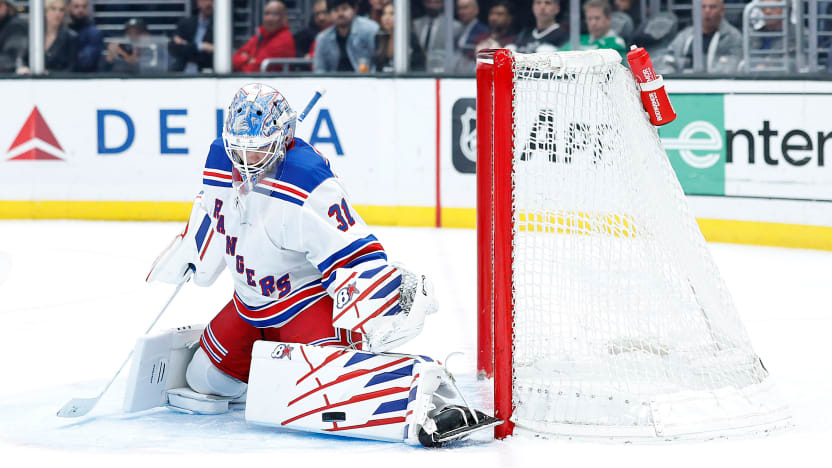 3/25/2025 Crypto.com Arena, Los Angeles, CA Igor Shesterkin in goal for the Rangers. Photo by NY Rangers