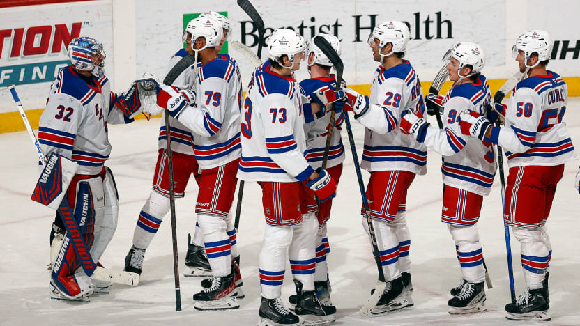 4/14/2025 Amerant Bank Arena Jonathan Quick celebrates Photo by NY Rangers