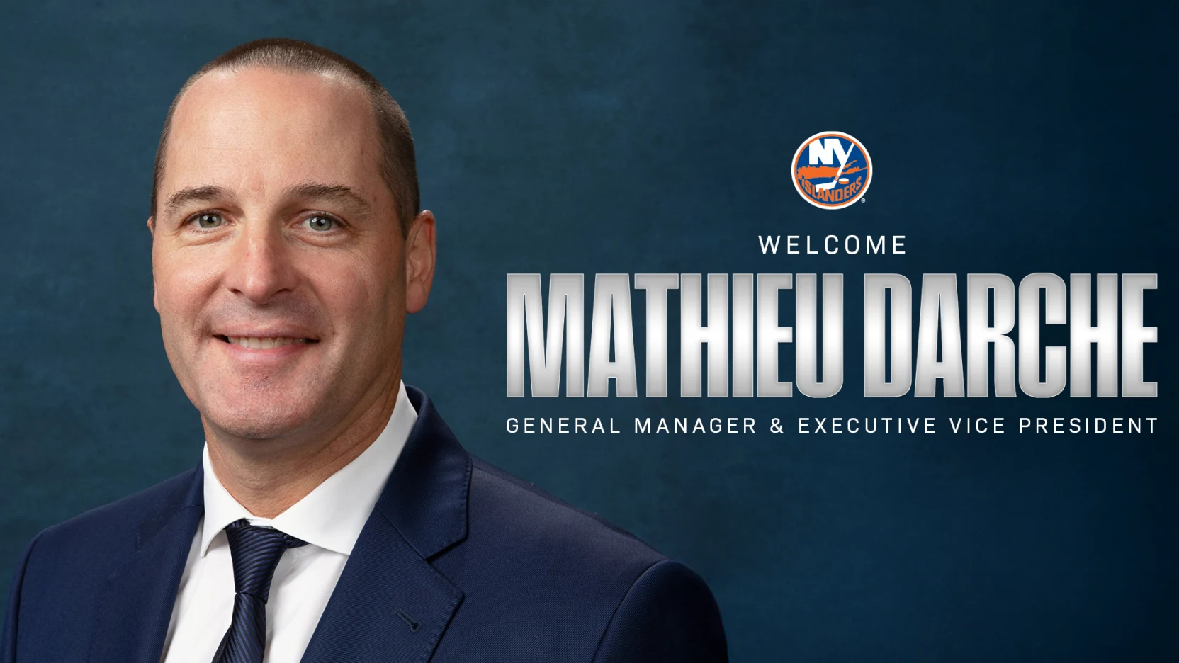 5/23/25 Elmont, NY UBS Arena| New York Islanders announce their newest General Manager Mathieu Darche. Mandatory Credit: NY Islanders/NHL