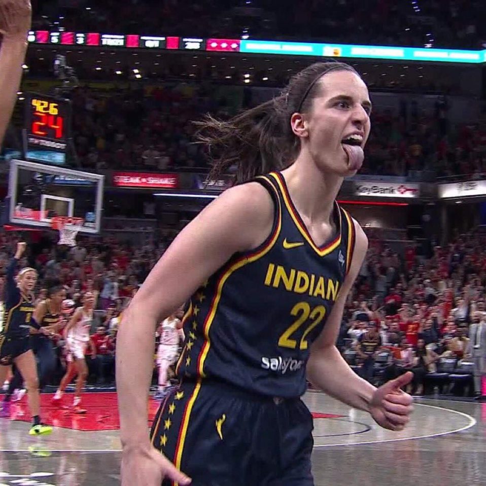 6/14/25 Caitlen Clark drops 32 on the once-unbeaten Liberty for an easy 102-88 victory. Mandatory Credit: ESPN/Indiana Fever