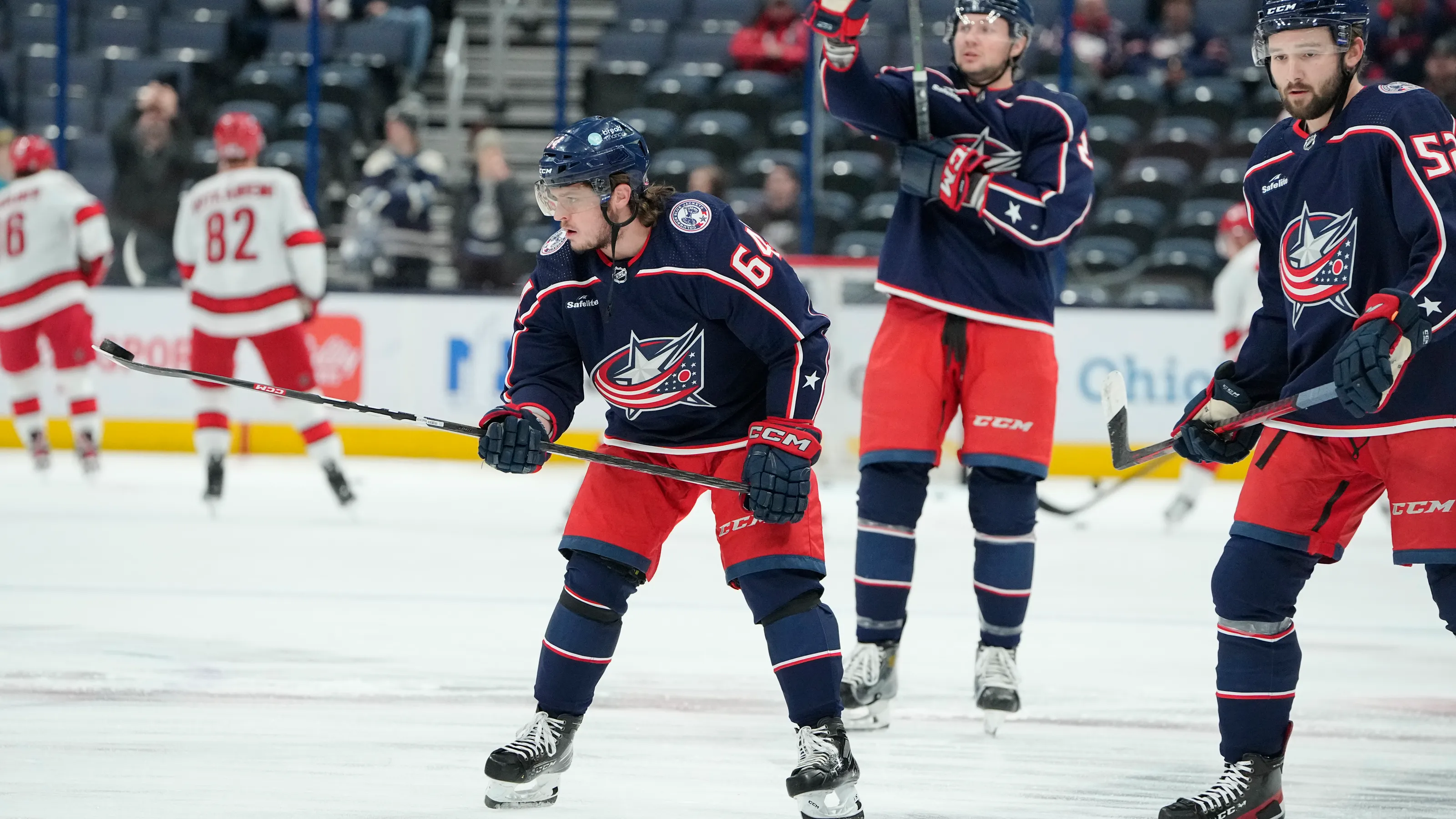 Trey-Fix Wolansky on he ice Mandatory Credit Columbus Blue Jackets