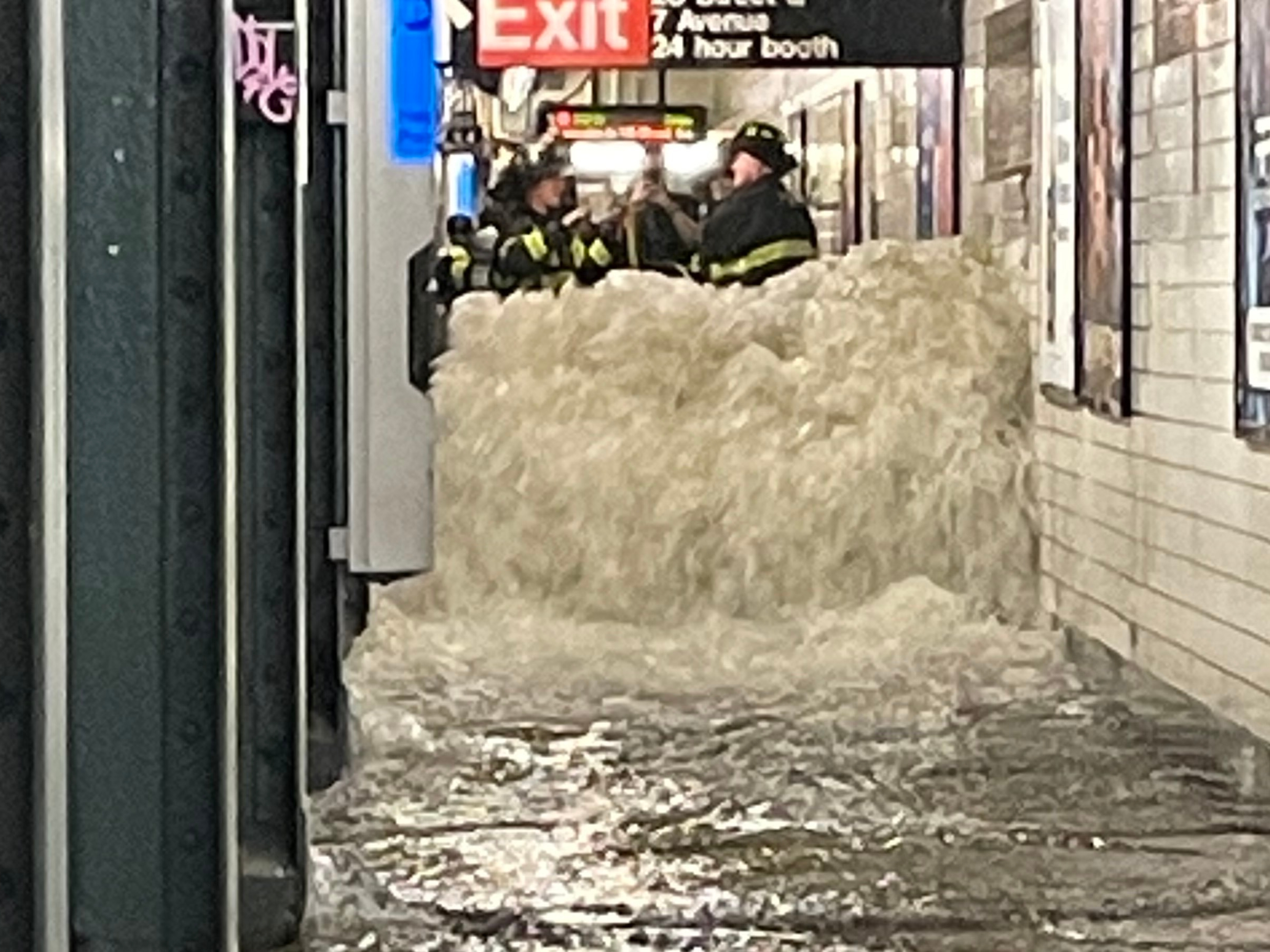 7/14/25 NYC Subways flooded after a massive rainstorm hit the area. Mandatory Credit: Getty Images