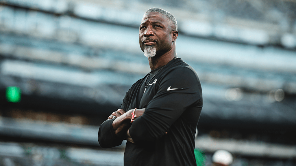 8/25/2025 Aaron Glenn. Mandatory Credit New York Jets