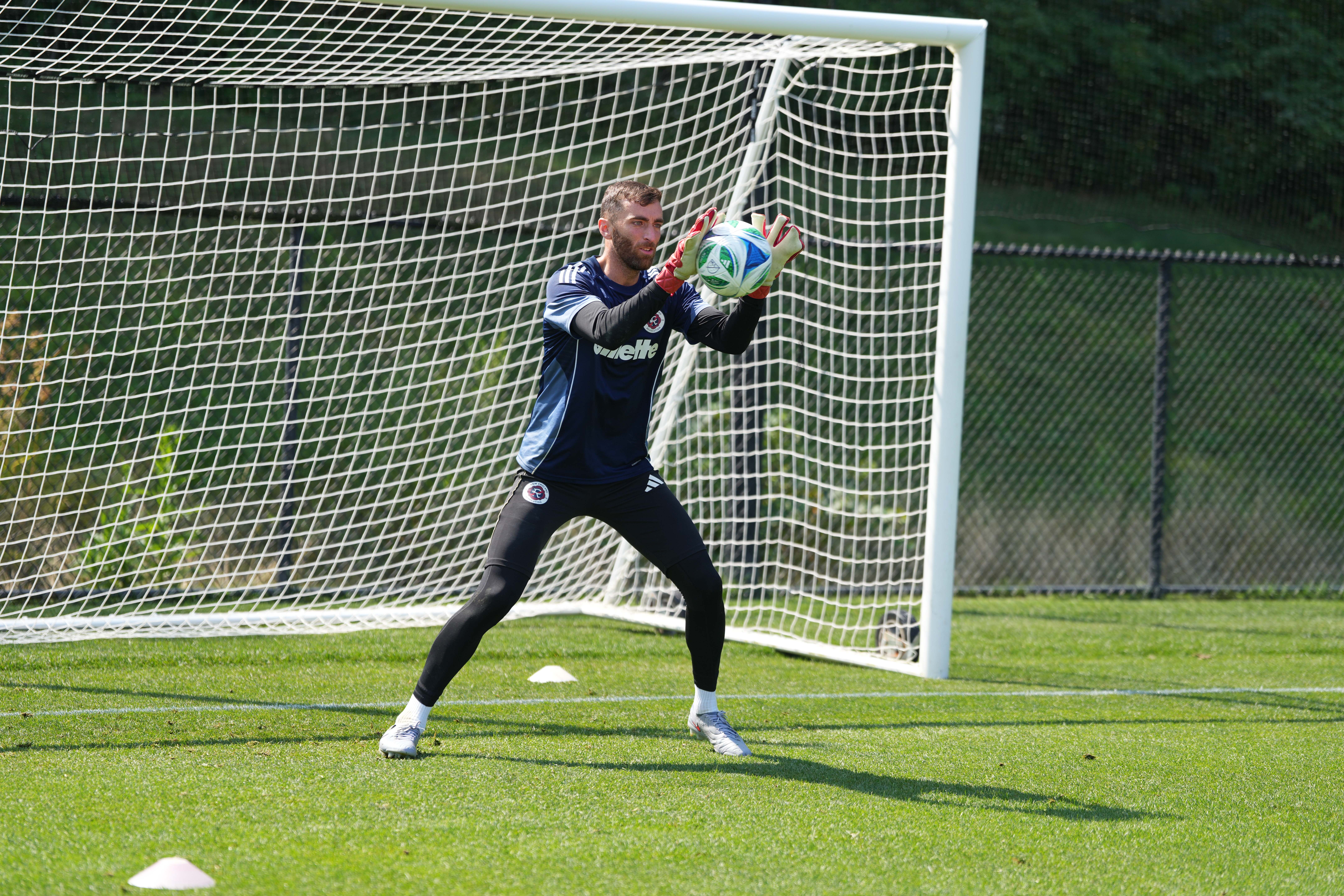 8/12/2025 Revolution Training Center Matt turner at Training Mandatory credit New England Revolution