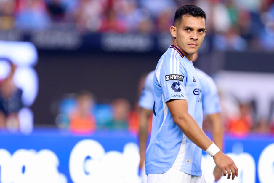 8/5/25, Bronx, New York City, Yankees Stadium, Alonso Martínez #16 of New York City FC watches the play unfold during first-half action in the Leagues Cup Mandatory Credit: Jose Pichirilo/Bad Dawg Sports