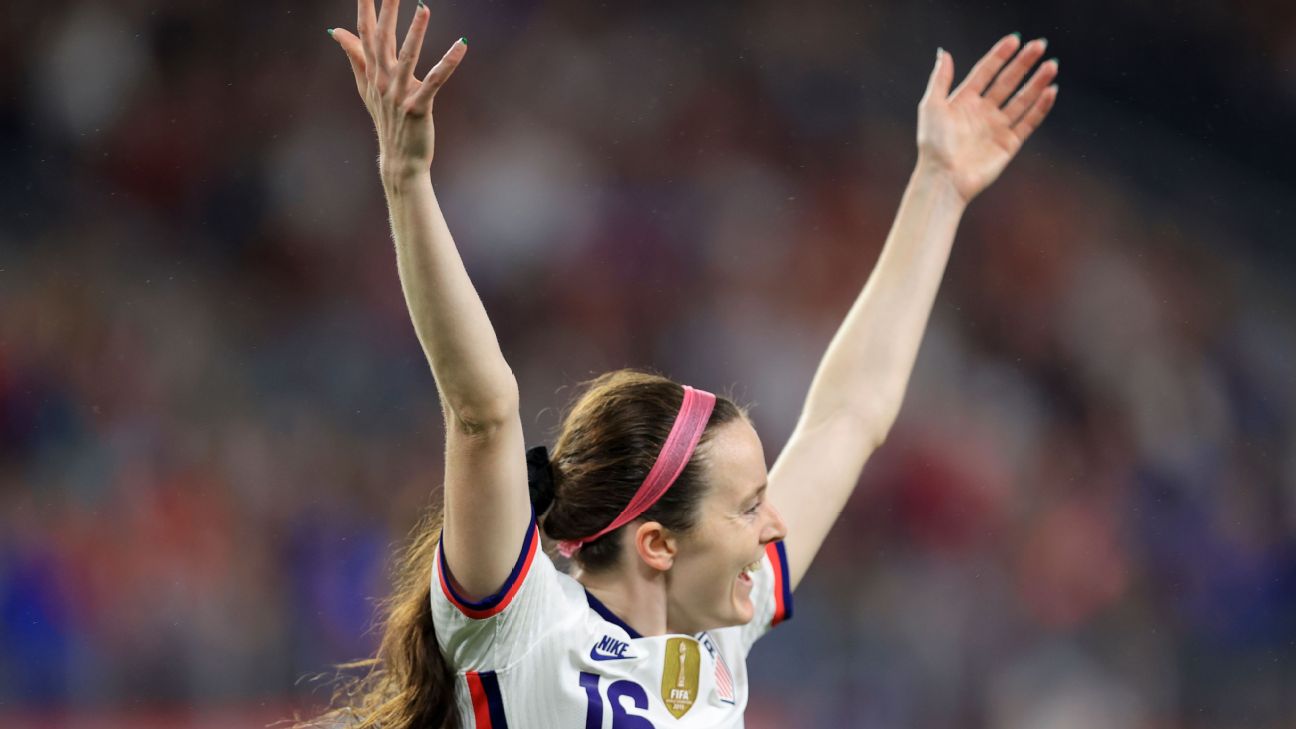 Rose Lavelle celebrates after scoring a goal for the U.S. women against Paraguay in a friendly.