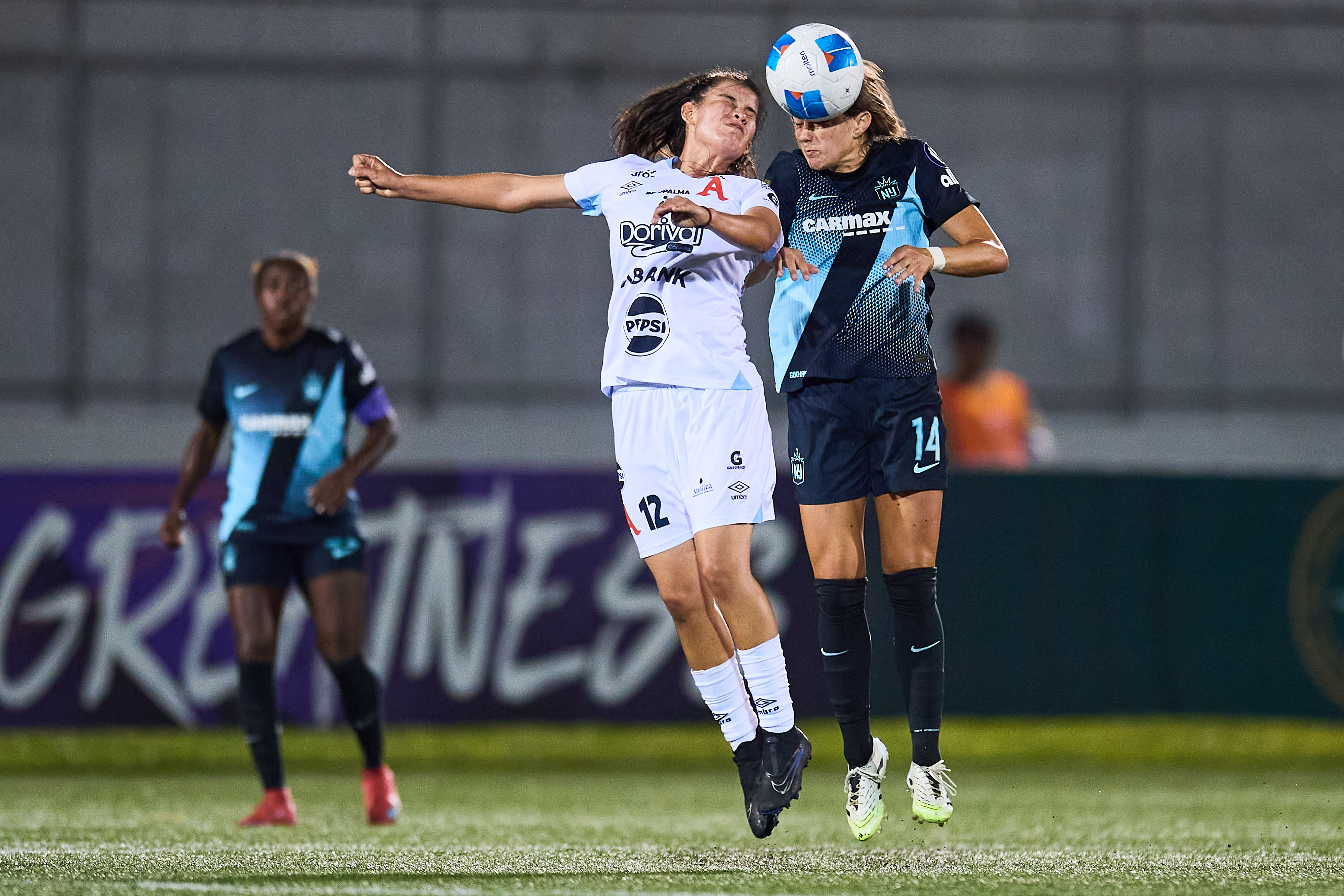 Nelly Martin challenges the ball for Gotham FC Mandatory Credit Concacaf.com