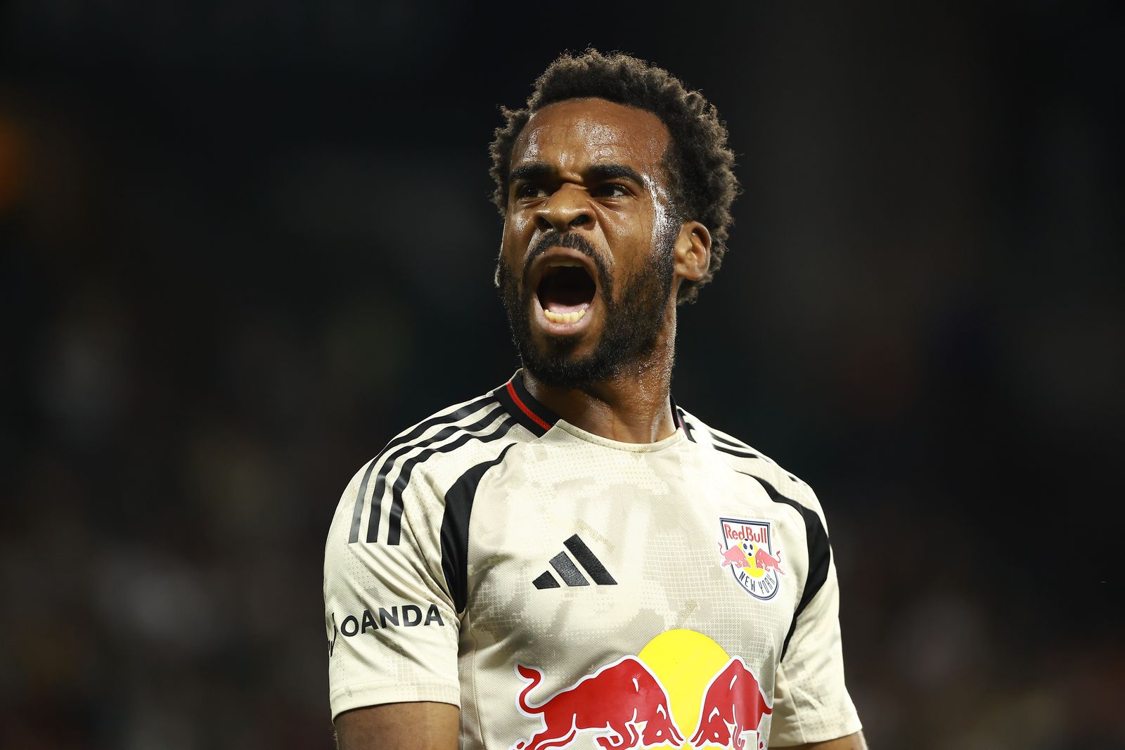 9/13/2025 Providence Park, Portland, OR. Raheem Edwards Yells in anger Mandatory Credit: New York Red Bulls
