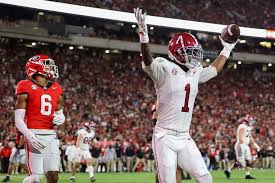 Alabama wide receiver Isaiah Horton celebrates touchdown against Georgia at Sanford Stadium