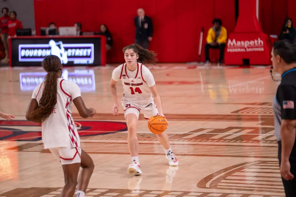 St. John’s forward Kylie Lavelle shoots a free throw during the Red Storm’s win over Hofstra at Carnesecca Arena.