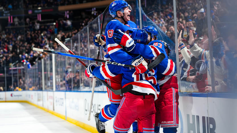12/20/2025 Madison Square Garden, New york, NY., Mika Zibanejad scores the tying goal on the Power Play Mandatory Credit: New York Rangers