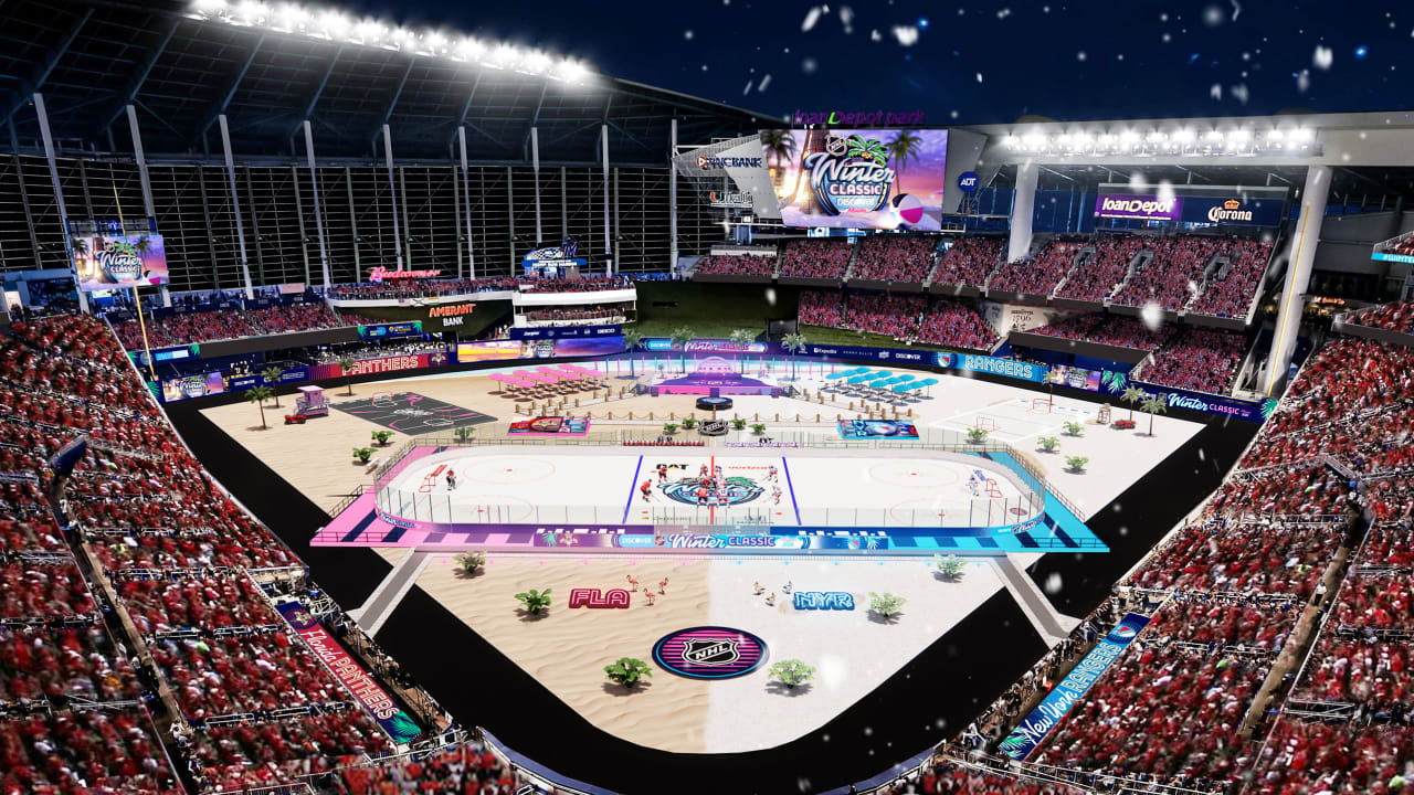 1/2/2026 Loan Depot Park, Miami, FL., Panoramic shot of the 2026 NHL Winter Classic Game in Miami. Mandatory Credit: NHL.com