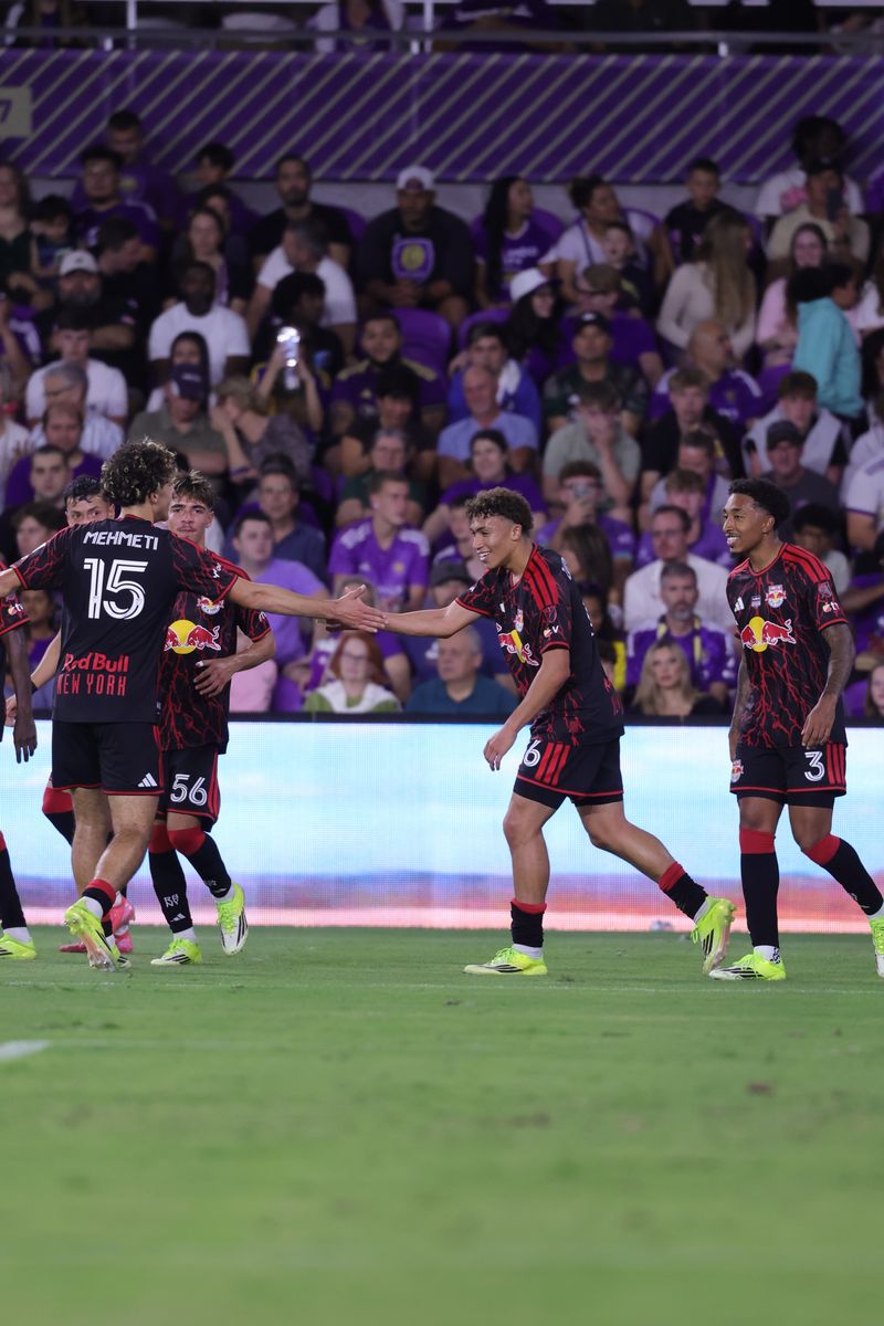 2/21/2026 Inter&Co Stadium, Orlando, FL., Julian Hall Scores two goals. Mandatory Credit: Red Bull New York