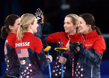 2/16/2026 Olympic Curling Arena, Cortina Bay, Italy, Team USA Women face Italy. Mandatory Credit: CBC through Getty Images.