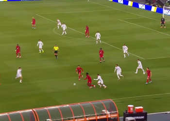 Canada playing the ball on the pitch